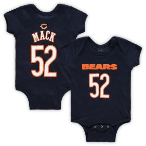 Khalil Mack Chicago Bears Newborn Navy Mainliner Name & Number Bodysuit