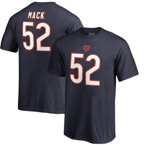Khalil Mack Chicago Bears Youth Navy Authentic Stack Name & Number T-Shirt