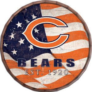 Chicago Bears 16″ Flag Barrel Top Sign
