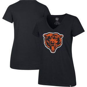 Chicago Bears ’47 Women’s Throwback Imprint Ultra Rival V-Neck T-Shirt – Navy