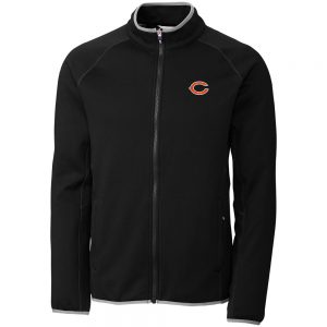 Cutter & Buck Chicago Bears Black Discovery Windblock Full-Zip Jacket