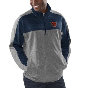G-III Sports by Carl Banks Chicago Bears Gray Players Half-Zip Pullover Jacket